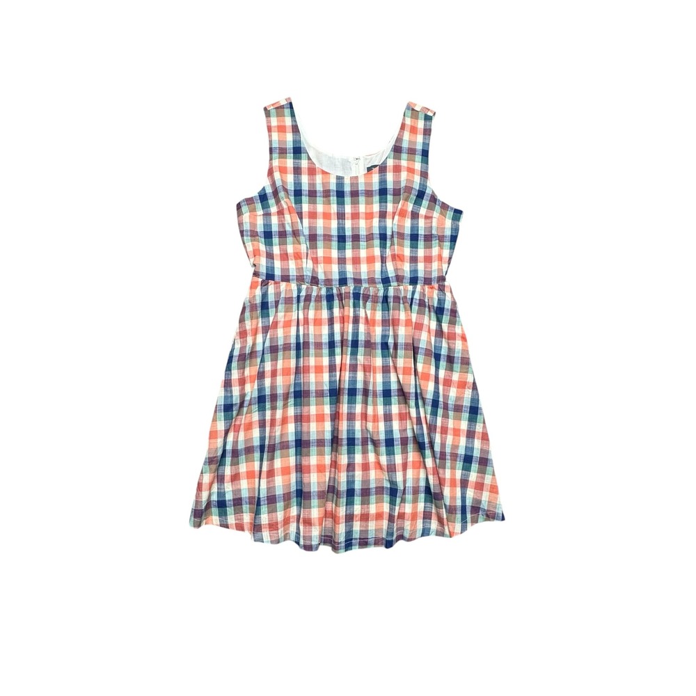 ModCloth Plaid Fit & Flare Dress NWT Sz 16 Multi Color Cotton Sleeveless Pockets